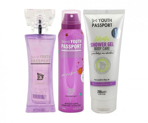 Youth Passport Messenger For Women Gift Set Edp 75 Ml + Deodorant 150 Ml + Shower Gel 200 Ml