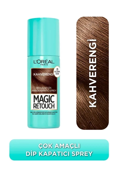 L'Oreal Paris Beyaz Saçlar Için Kapatıcı Kahverengi Saç Spreyi - Magic Retouch 75 Ml