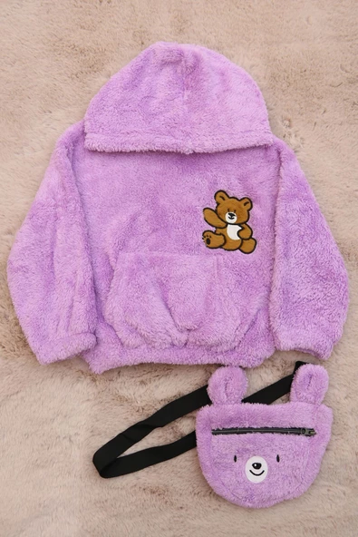 3-7 Yaş Çantalı Welsoft Sweat Lila