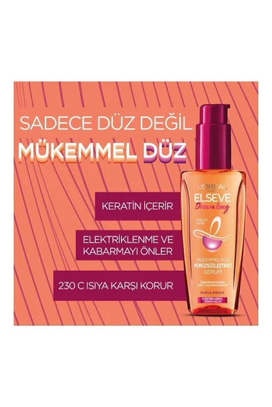 L'Oreal Paris Elseve Dream Long Keratin İçerir Mükemmel Düz Pürüzsüzleştirici Serum 100ml