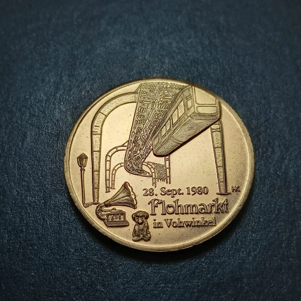 Escoines Koleksiyon 69f74fa2737 1980 Almanya Vohvinkel'deki Bit pazarı Hatıra Madalyon 12.3Gram 30mm - 4