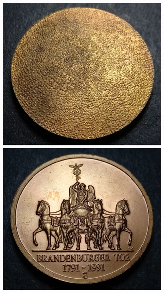 Escoines Koleksiyon 76a9339a9ac6 Almanya, Brandenburg Kapısı 1991 200.Yıl Hatıra Madalya Nadir çıkar ürün görseli 1