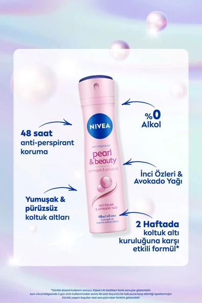 NIVEA Pearl ve Beauty 150 ml Pembe Kadın Deodorant - 4