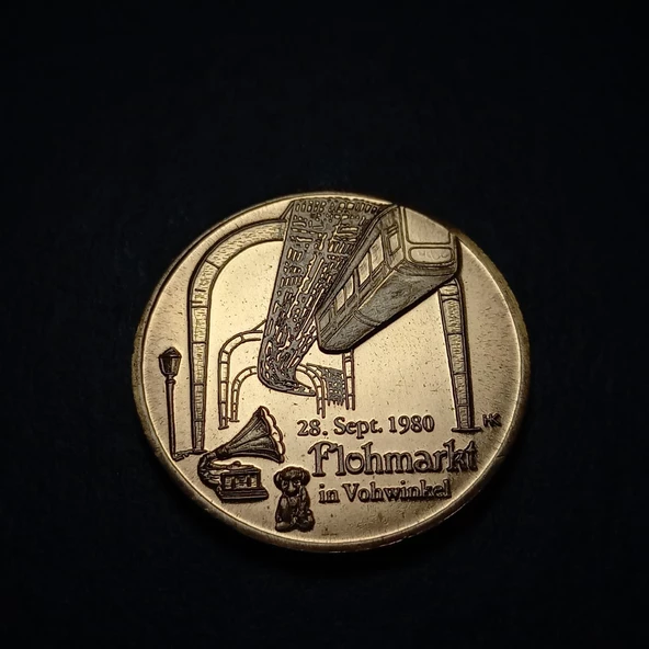 Escoines Koleksiyon 69f74fa2737 1980 Almanya Vohvinkel'deki Bit pazarı Hatıra Madalyon 12.3Gram 30mm - 3