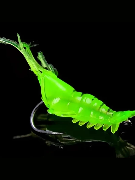 Eagenset Silikon Mini Karides Yapay Yem Yeşil 4 cm 5 Adet - 4