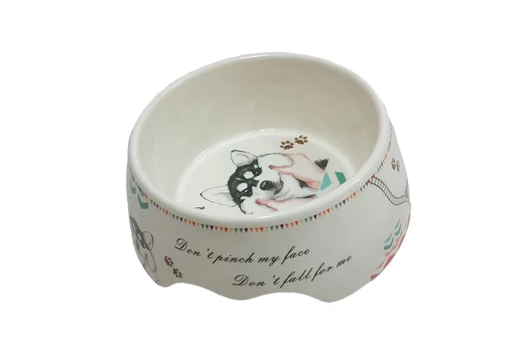 Bobo Kedi Köpek Melamin Mama Kabı BO-3153 700 ML Krem - 2