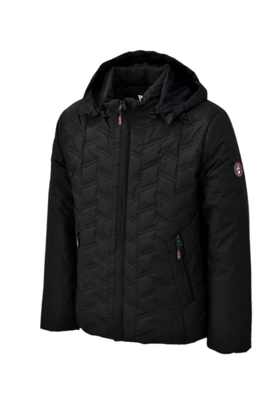 Erkek Kapüşonlu Kapitone Spor Mont  99506 BGL-ST04170 - Resim 3