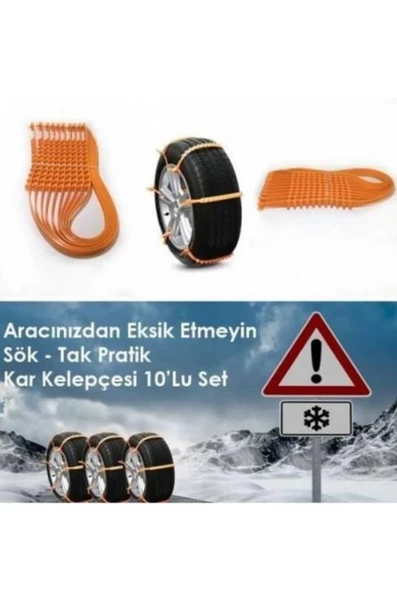 OTO MOTTO Araç Oto 10 Adet Plastik Lastik Kar Zinciri Araç Paleti Kelepçesi 1 TK - 2