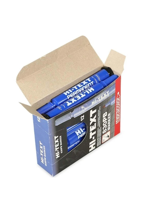 Hi-Text Markör Kesik Uçlu Mavi 830PC Koli Kalemi (12 Li Paket) - Resim 2