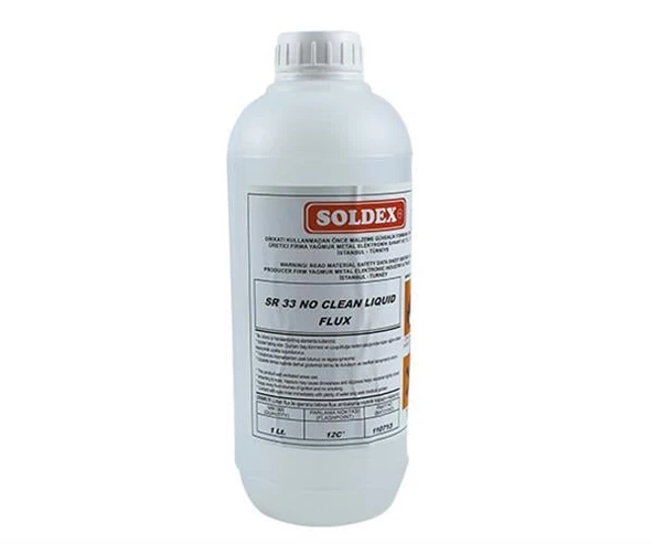 SOLDEX SR-33 * SR-3301 TEMİZLİK GEREKTİRMEYEN 1 LİTRE SIVI FLUX (SR 3301)