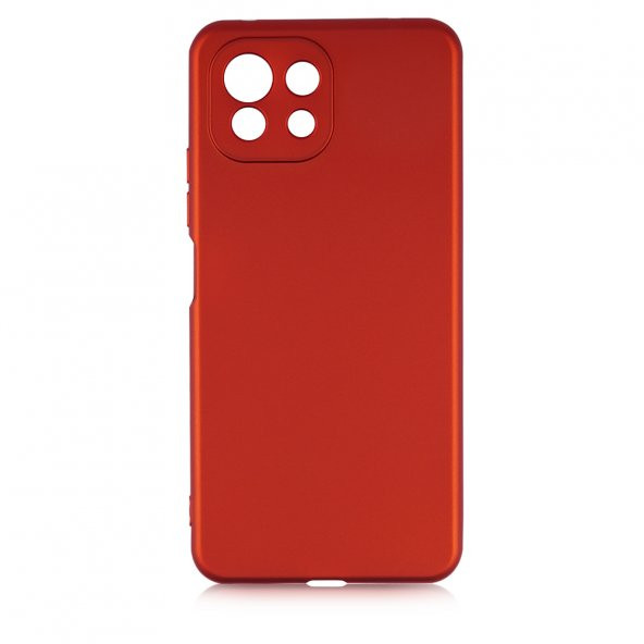 KNY Xiaomi Mi 11 Lite Kılıf Ultra İnce Mat Silikon Kırmızı