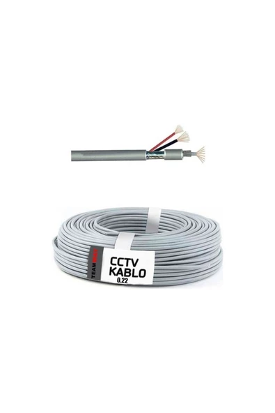 100 Metre Güvenlik Kamera Kablosu 2 1 0.22 Cctv Tam Bakır Kablo - 2