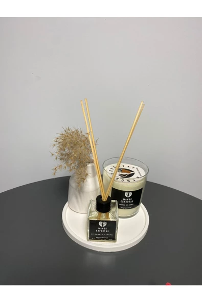 Beyaz Beton Yuvarlak Sunum Tepsisi 25 cm Büyük Boy