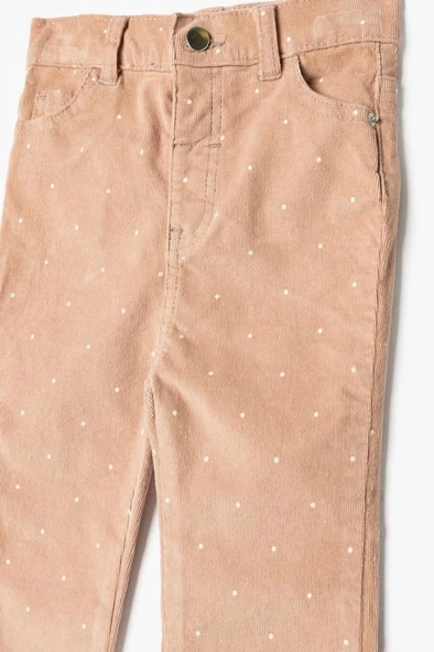 Koton Kız Bebek Kadife Pantolon İspanyol Paça Pamuklu Cep Detaylı - 3