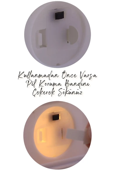 Led Mum Kamp Lambası 1 Adet - Tipi Pil Dahil Dumansız Alev Ledli Dekoratif Dekor Işığı Beyaz PT437 - 6