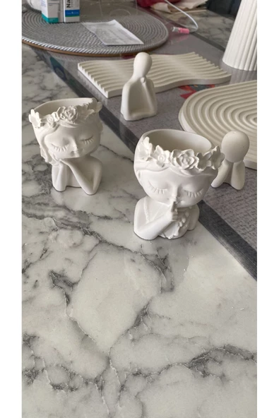 Kokulu Mumlu İkili Uyuyan Çiçekçi Kızlar Dekoratif Biblo