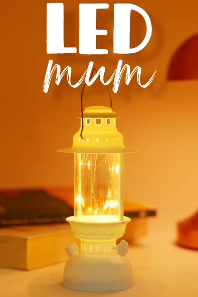 Led Mum Kamp Lambası 1 Adet - Tipi Pil Dahil Dumansız Alev Ledli Dekoratif Dekor Işığı Beyaz PT437