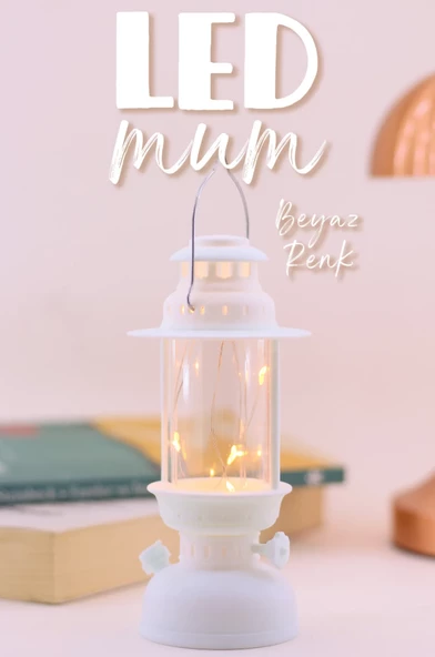 Led Mum Kamp Lambası 1 Adet - Tipi Pil Dahil Dumansız Alev Ledli Dekoratif Dekor Işığı Beyaz PT437 - 2