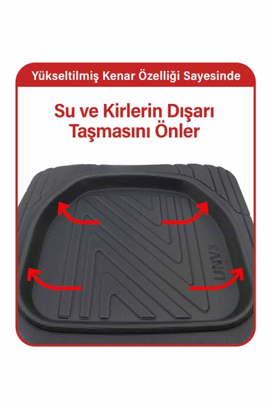 Havuzlu 3d Siyah Paspas Takımı, HYUNDAI i20 2015-2020 Arası 3d Havuzlu Paspas, HediyeAraç Kokusu - 3