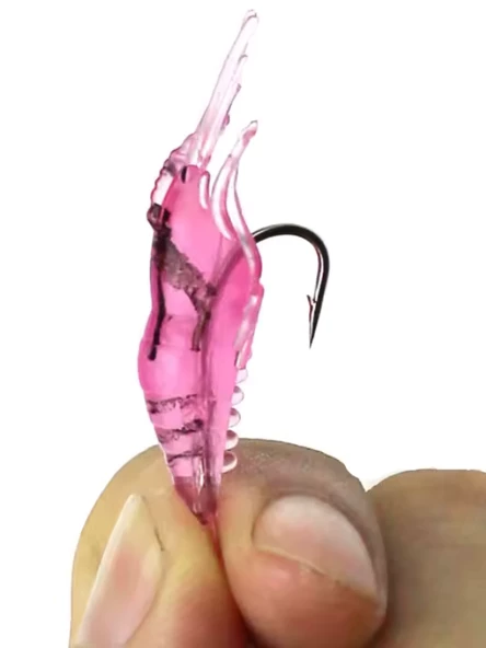 Eagenset Silikon Mini Karides Yapay Yem Pembe 4 cm 5 Adet - 6