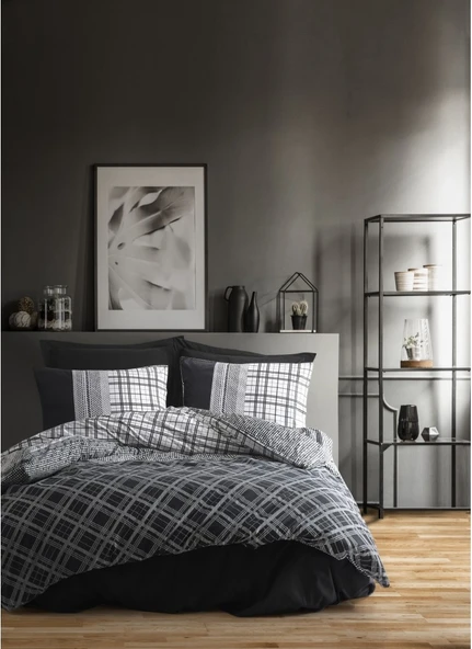 Cotton Box Masculine Ranforce Çift Kişilik Nevresim Takımı-Siyah - 3