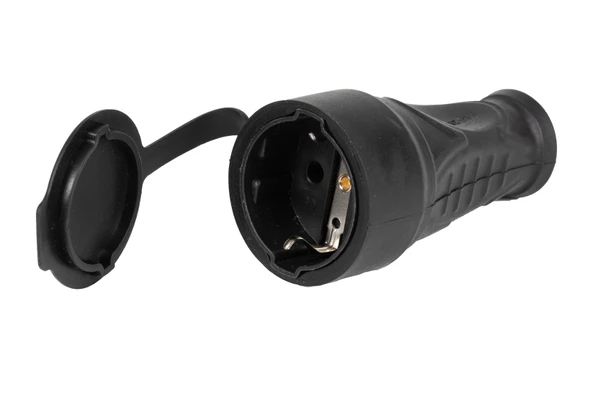 Yef Kauçuk Dişi Fiş 1x16 Topraklı Dişi Fiş Kapaklı ürün görseli