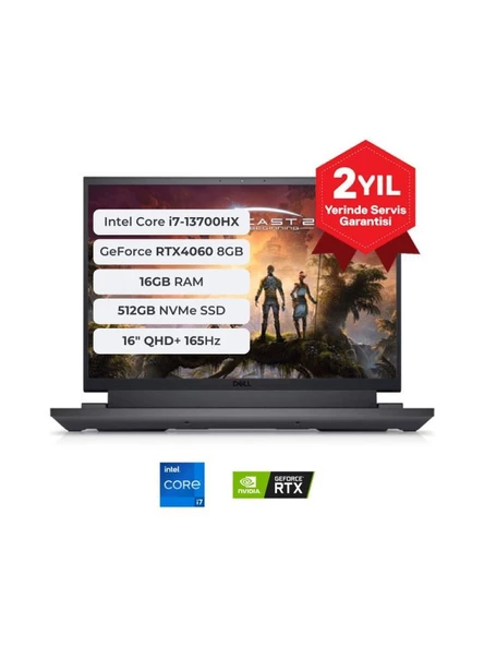 Dell Gaming G16 G76302401010U i7-13700HX 16 GB 512 GB SSD RTX4060 16" QHD Gaming Laptop - Outlet