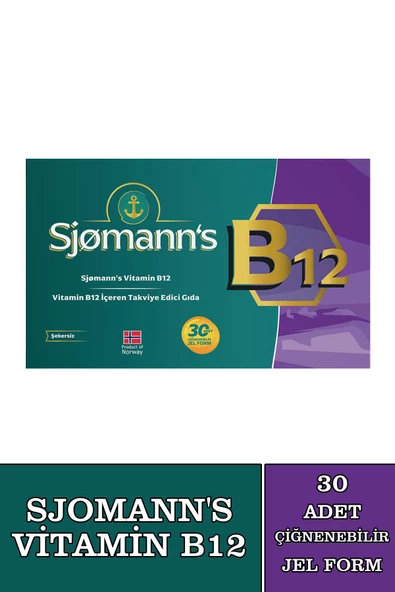 Sjomann's B12 Çiğnenebilir Jel 30 Tablet