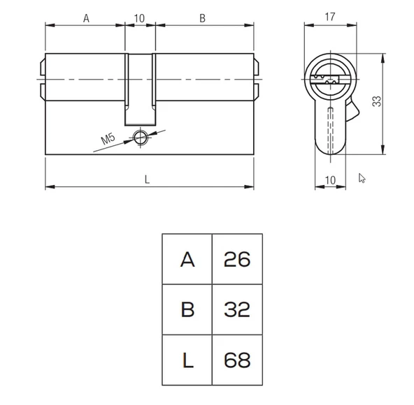 Kale 164 BNE Emniyet Kartlı Bilyalı Barel Silindir Kilit 68 mm - 4