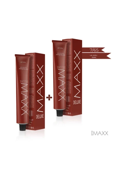 MAXX DELUXE 7.65 Lal Kızılı 2'li Krem Tüp Boya - 200 Ml