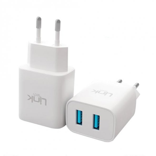 LinkTech C203 Çift USB Çıkışlı Micro USB Kablolu 10W 2.1A Şarj Aleti Beyaz - 2