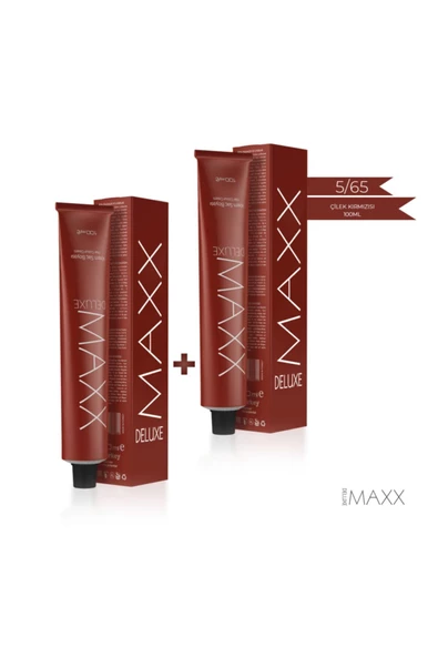 MAXX DELUXE 5.65 Çilek Kırmızısı 2'li Krem Tüp Boya - 200 Ml