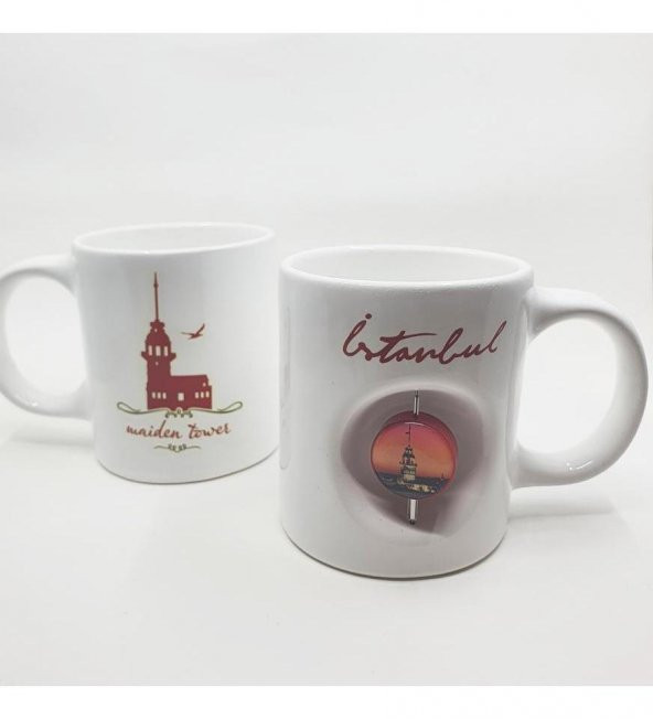 Kız Kulesi Kulesi Temalı 3D Döner Objeli Kupa Bardak - 4