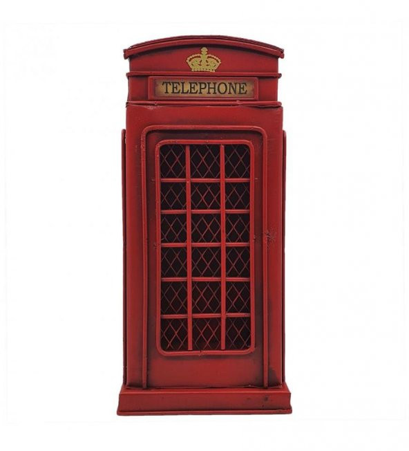 Londra Telefon Kulübesi Görünümlü Dekoratif Metal Kumbara ürün görseli