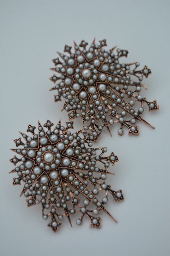 STONEAGE İncili Küpe Özel Tasarım - Resim 3