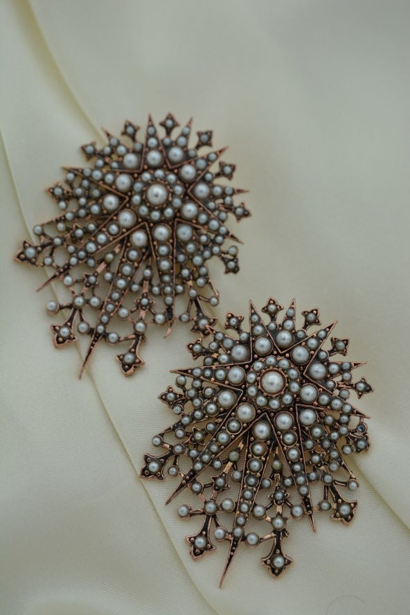 STONEAGE İncili Küpe Özel Tasarım - Resim 4