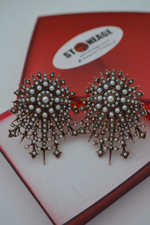 STONEAGE İncili Küpe Özel Tasarım - Resim 10