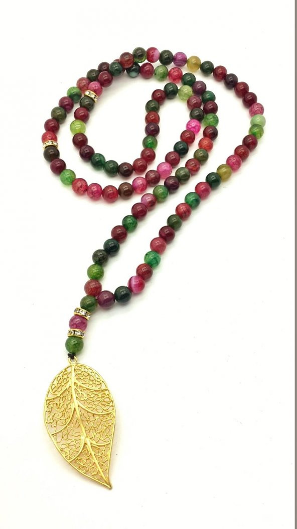 STONEAGE JEWELLERY Akik Doğal Taş 99 Tesbih Kolye - Resim 3