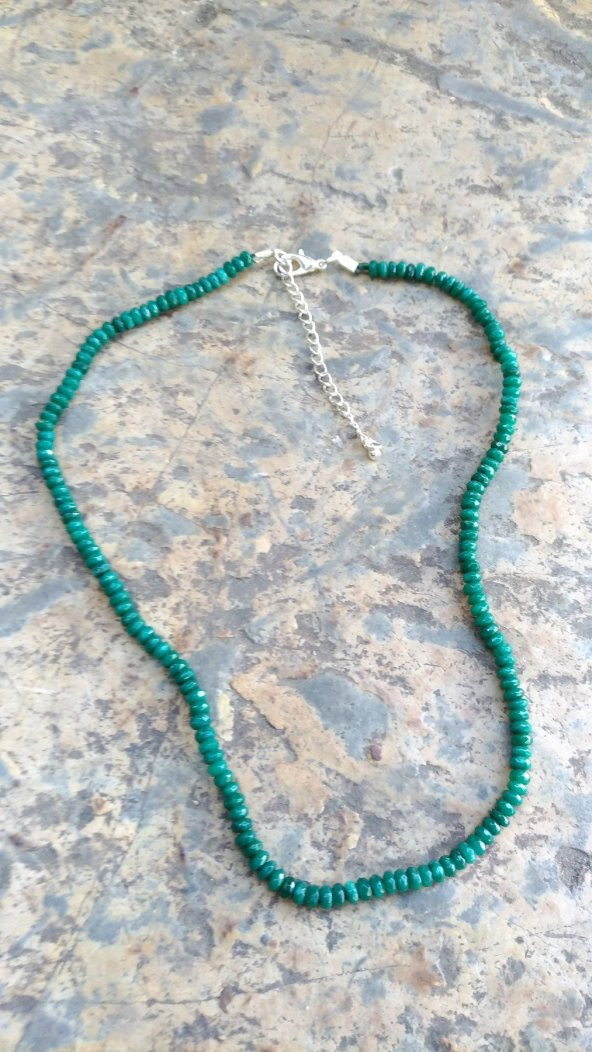 STONEAGE JEWELLERY Bayan Kolye Rondela Kesim Ceyt Doğal Taş ürün görseli