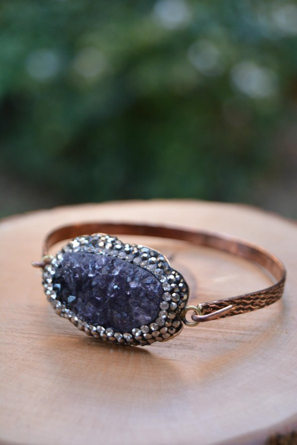 STONEAGE JEWELLERY El Yapımı Ametist Doğal Taş Bileklik - Resim 2