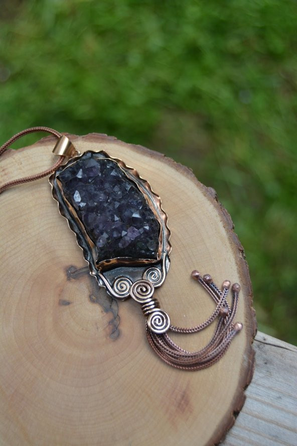 STONEAGE JEWELLERY Hastaş Ametist Doğal Taş Bayan Kolye - 4