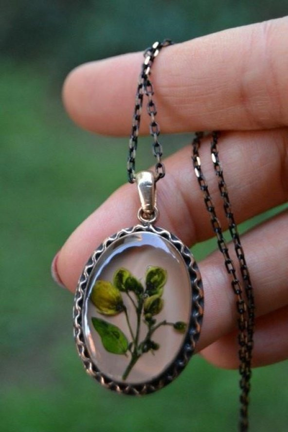 STONEAGE JEWELLERY Kuru Çiçek Bayan Kolye - Resim 2