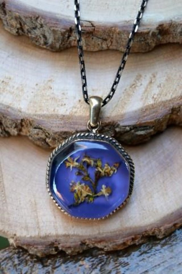 STONEAGE JEWELLERY Kuru Çiçek Bayan Kolye - Resim 2