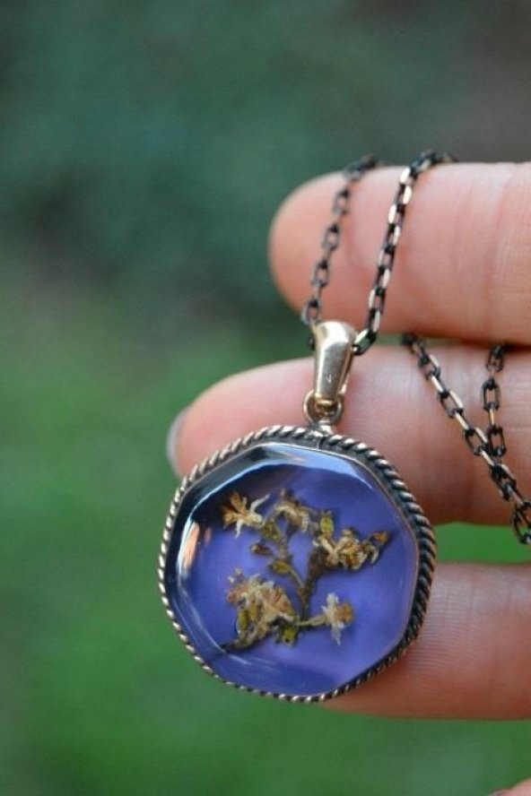 STONEAGE JEWELLERY Kuru Çiçek Bayan Kolye - Resim 3