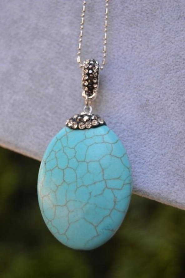 STONEAGE JEWELLERY Turkuaz Taşlı Bayan Kolye