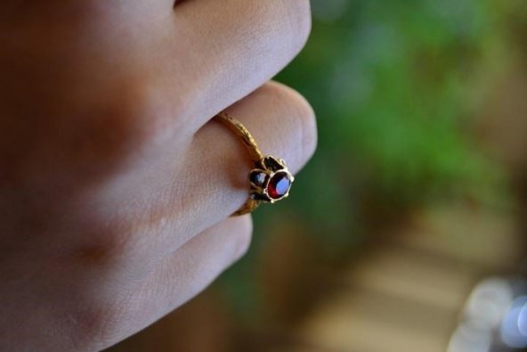 STONEAGE JEWELLERY Yakut Ayarlanabilir Kadın Yüzük