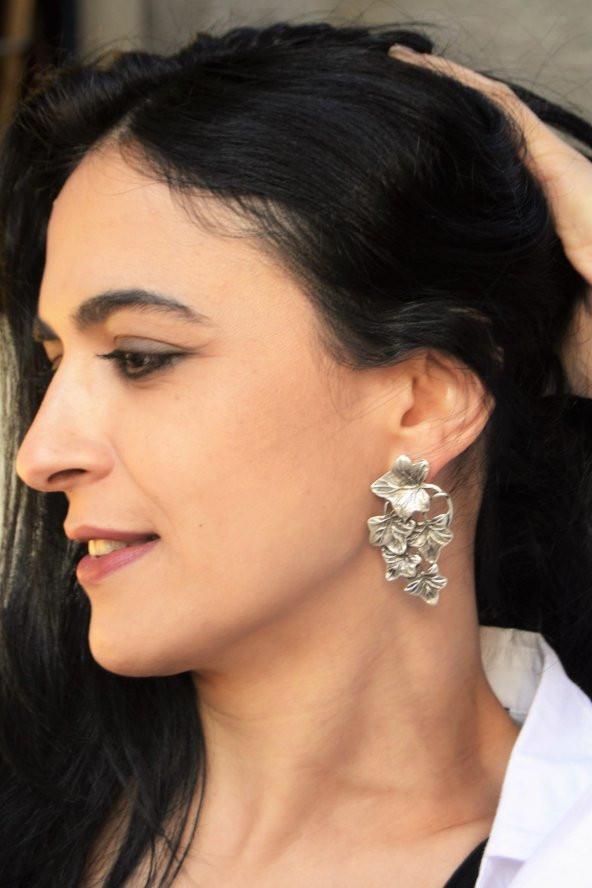 STONEAGE JEWELLERY Yaprak Küpe - Resim 2