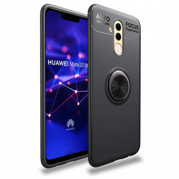 Huawei Mate 20 Lite Kılıf Range Yüzüklü Standlı Silikon Kapak