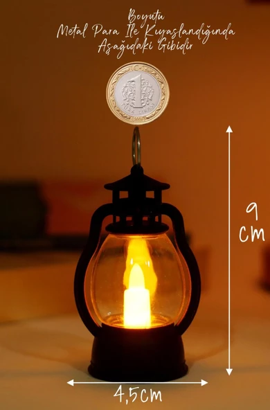 Led Mum Mini Kamp Tipi 1 Adet Pil Dahil Dumansız Alev Ledli  Dekor Işığı SİYAH PT430 - 5