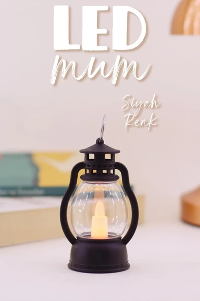 Led Mum Mini Kamp Tipi 1 Adet Pil Dahil Dumansız Alev Ledli  Dekor Işığı SİYAH PT430 - 2